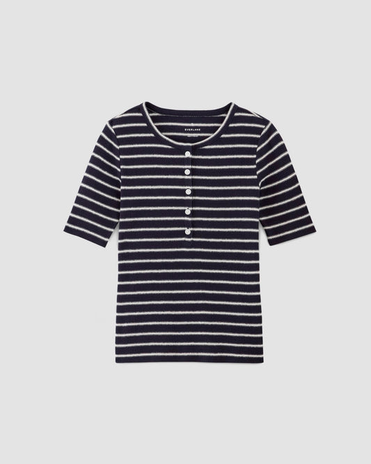 The Vintage Rib Henley | Navy / Bone