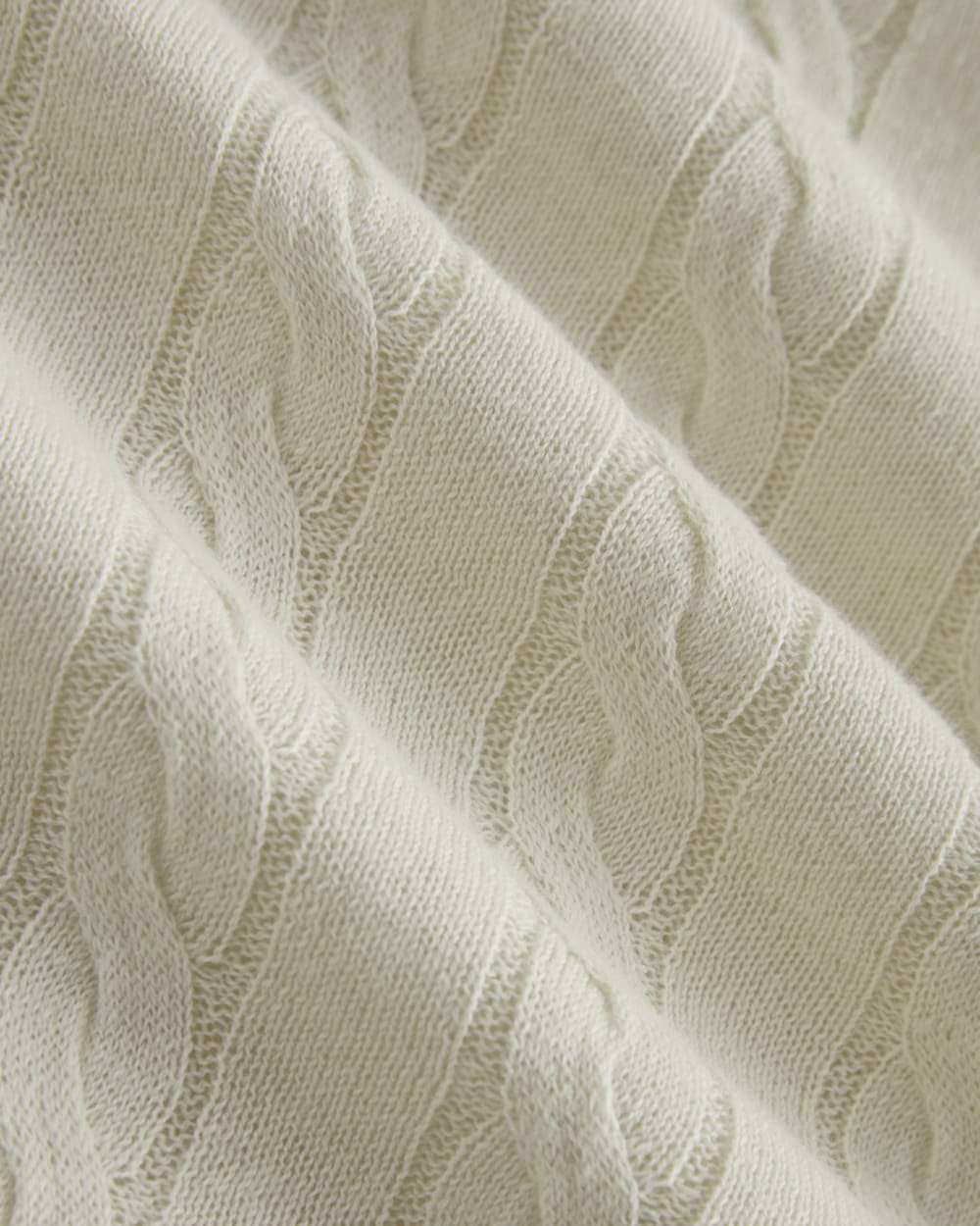 The Cable V-Neck in Cotton Cashmere | Birch