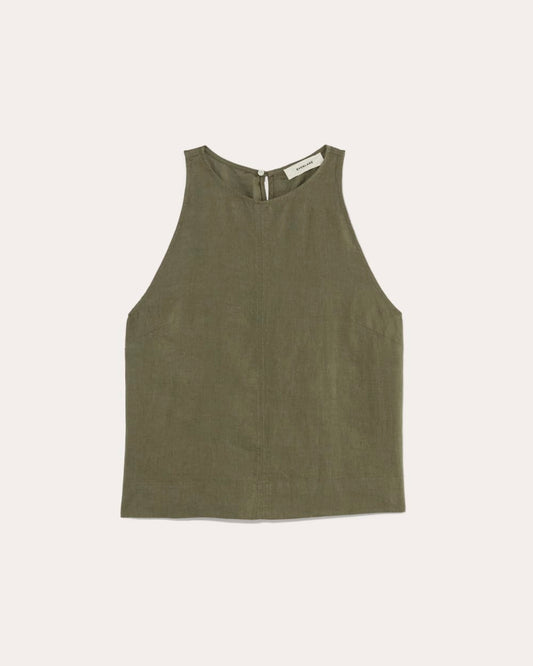 The Linen High-Neck Tank | Kalamata