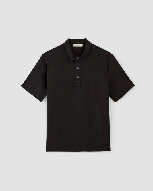 The Linen Short-Sleeve Popover Shirt | Black