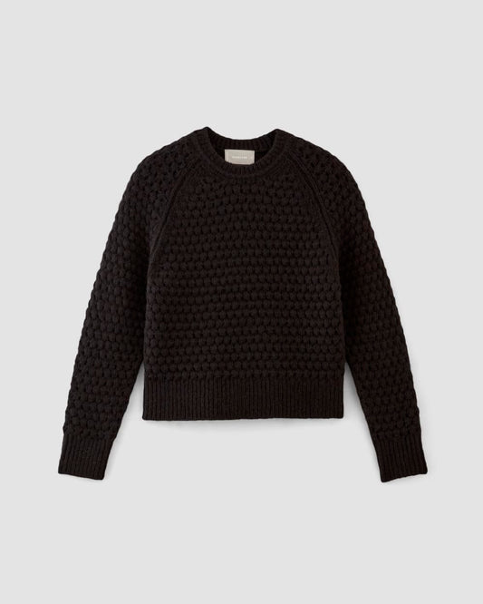 The Cloud Oversized Textured Crew | Black