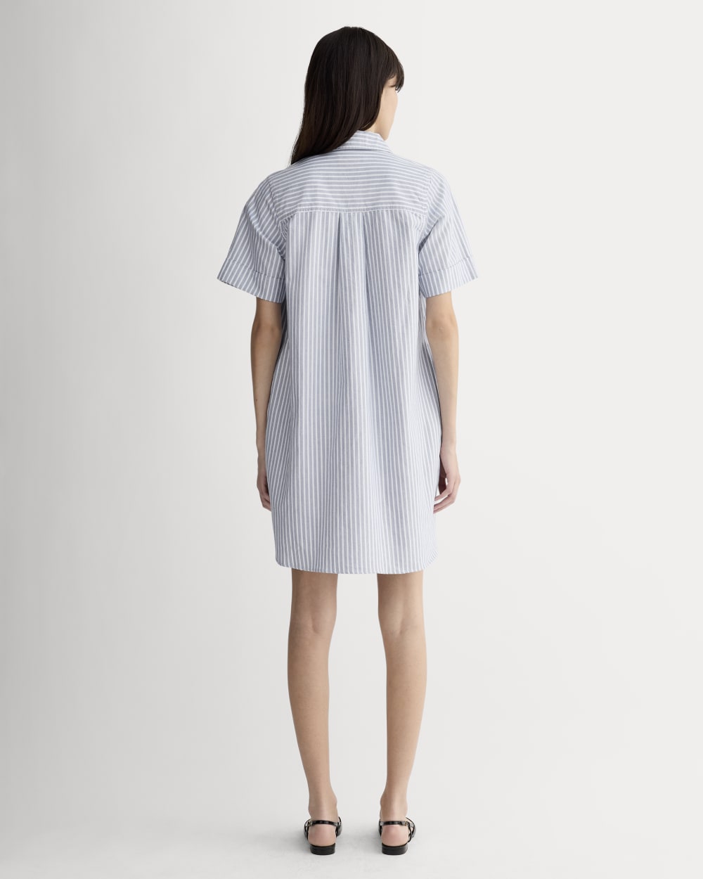 The Oxford Short-Sleeve Shirt Dress | Bone / Mazarine Blue
