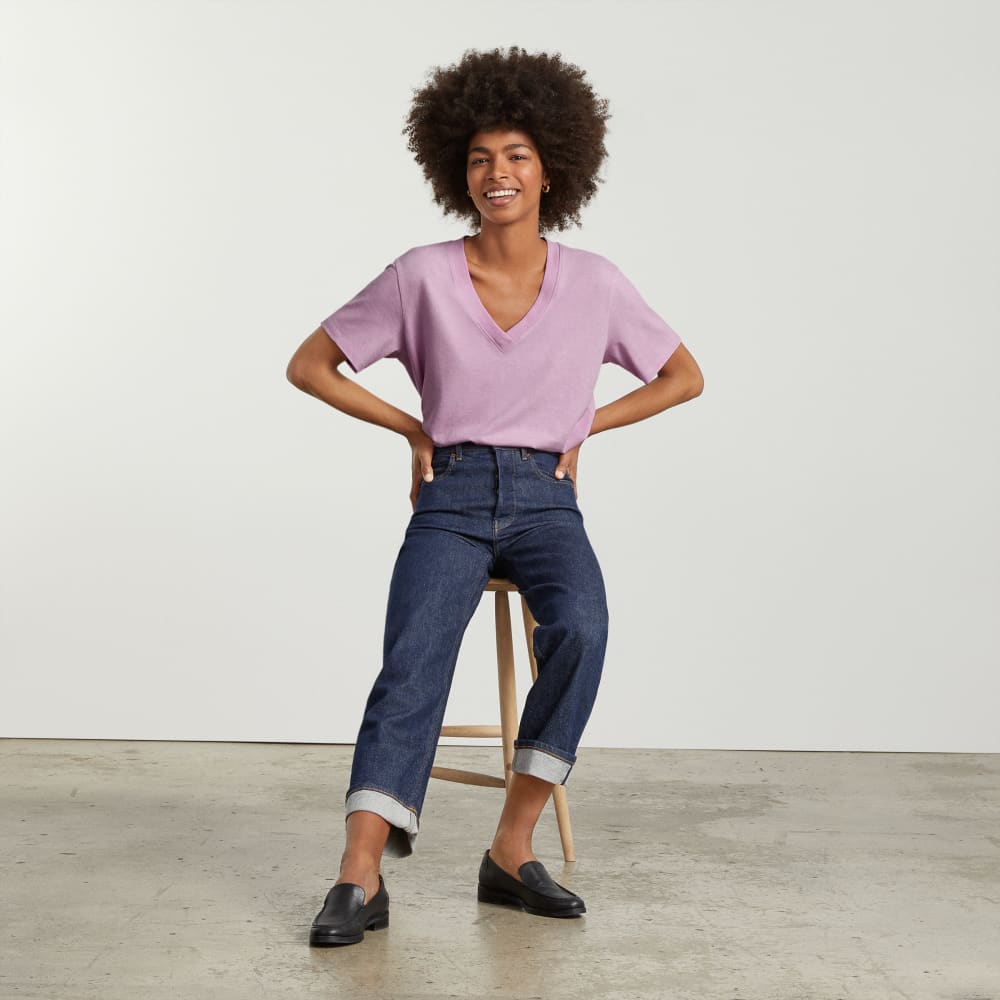 The Vintage V-Neck Hemp Tee | Lilac