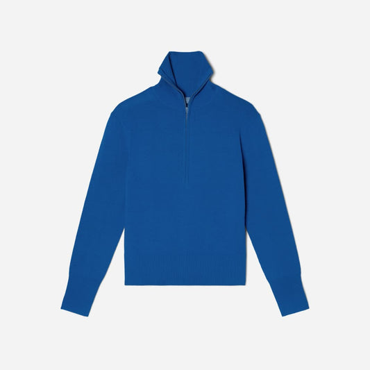 The Luxe Merino Half-Zip Sweater | Lapis Blue