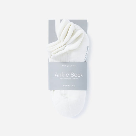The Organic Cotton Ankle Sock 3-Pack | White