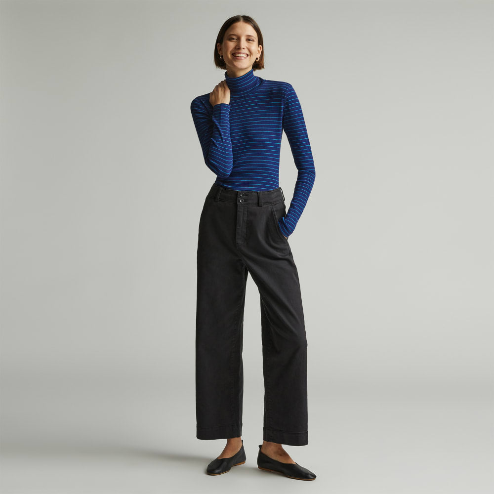 The Luxe Micro-Rib Turtleneck | Ocean Cavern / Horizon Blue