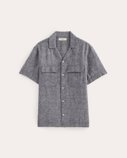 The Resort Shirt in Linen | Navy Chambray