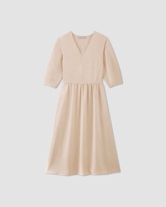 The TENCEL™ Puff-Sleeve Dress | Whisper Pink