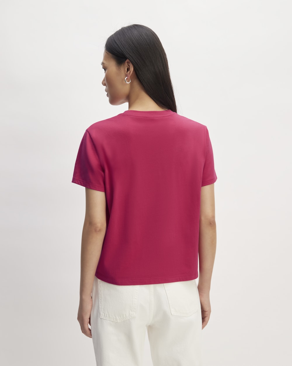 The Box-Cut Tee in Essential Cotton | Red Currant | No Pocket