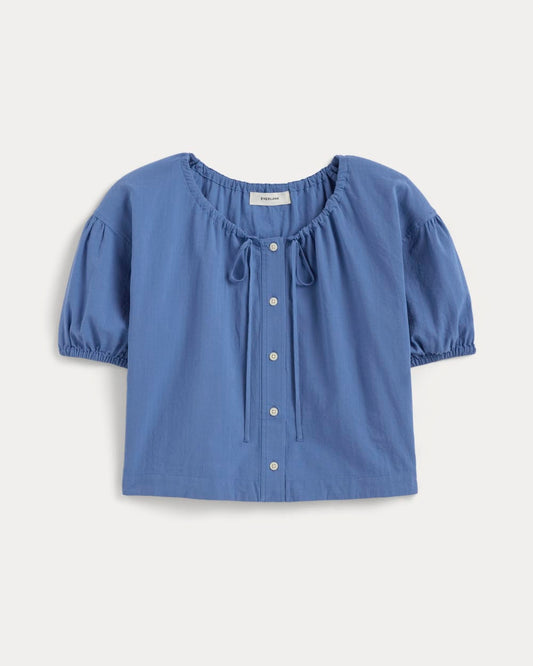 The Gauze Button-Up | Soft Cobalt