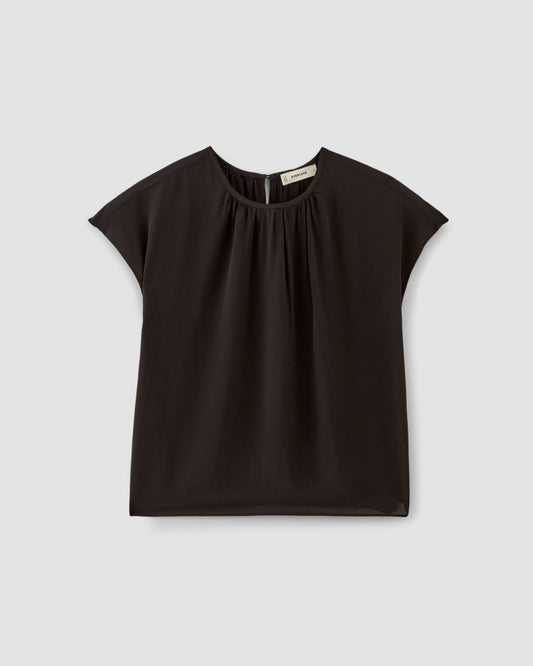 The Gathered Neck Top | Black