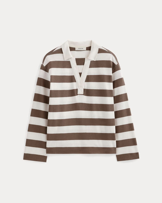 The Mariner Rugby Top | Deep Taupe / Bone