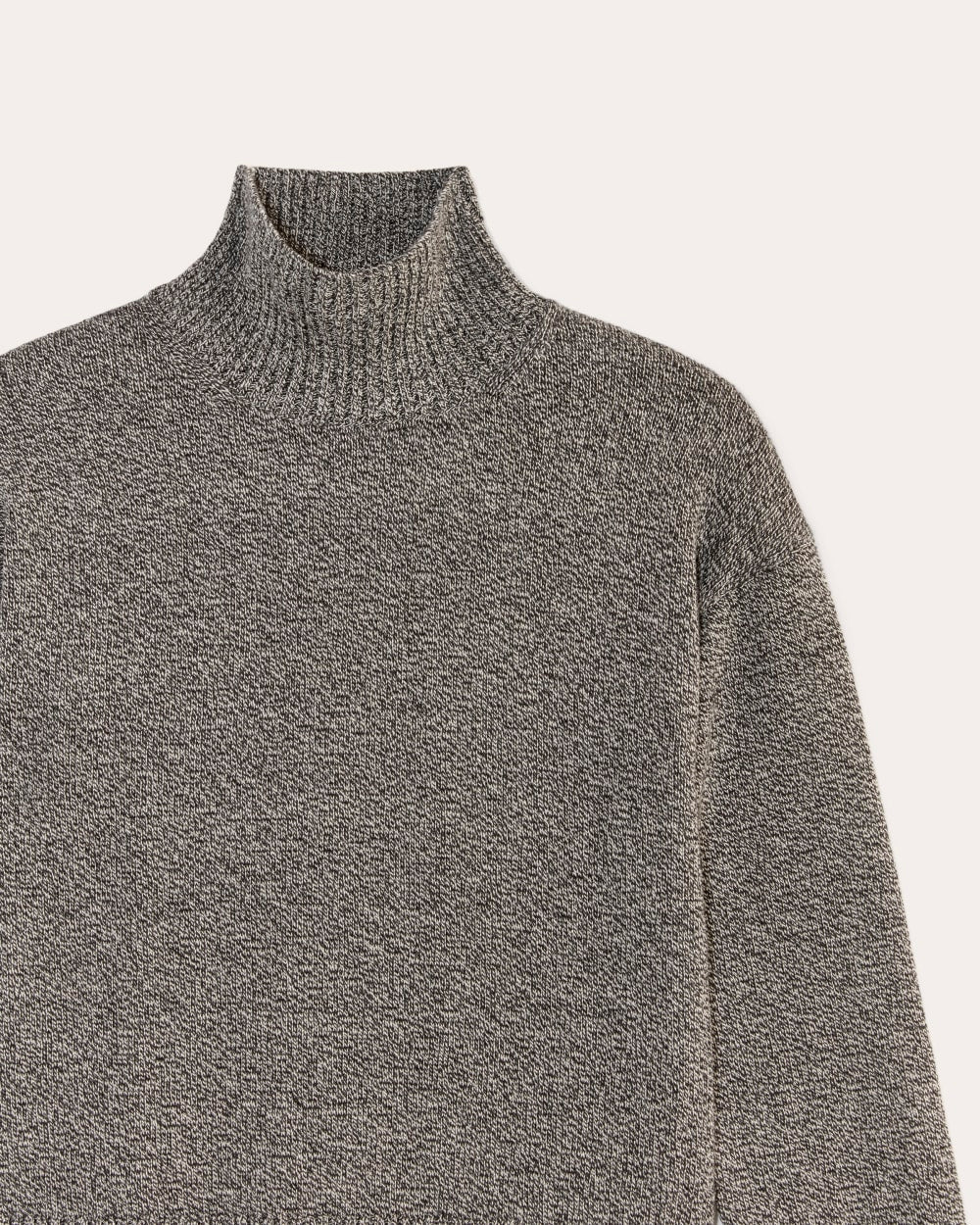 The Boxy Turtleneck in Everyday Cotton | Canvas / Black Twist