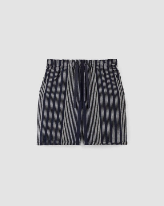 The Linen Easy Short | Navy / Bone