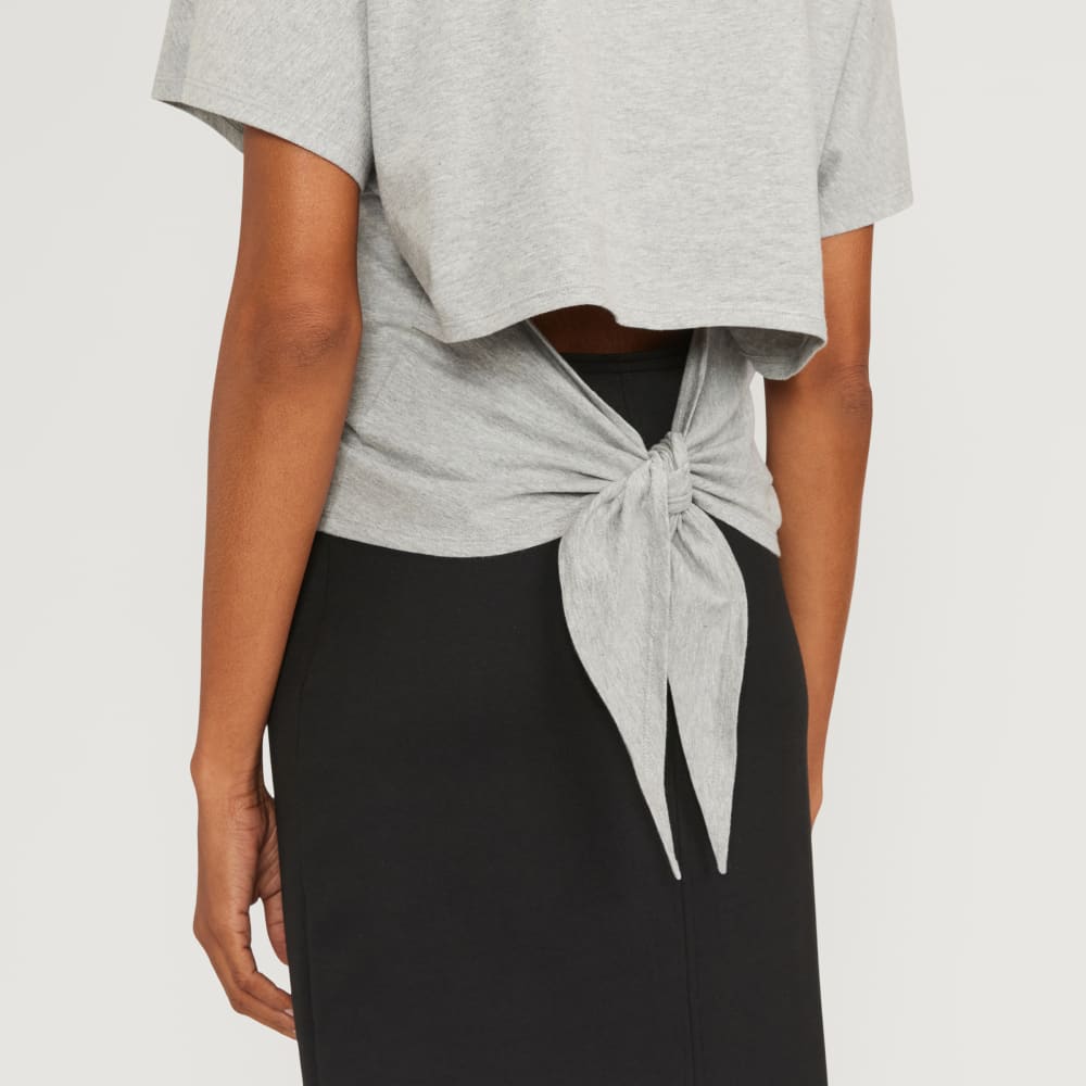 The Organic Cotton Tie Back Tee | Heather Grey