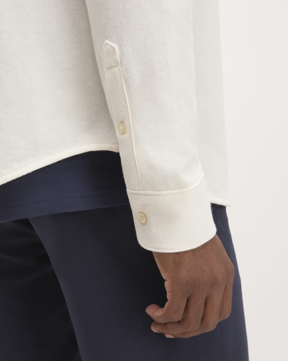 The Long-Sleeve Pique Shirt | Bone