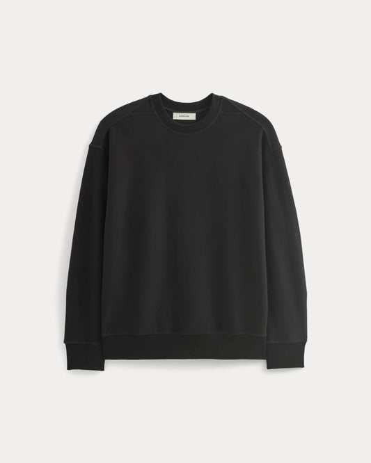 Twill Terry Jacquard Crew Sweatshirt | Black