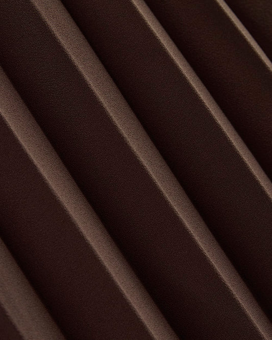 Pleated Crepe Midi Skirt | Dark Chocolate