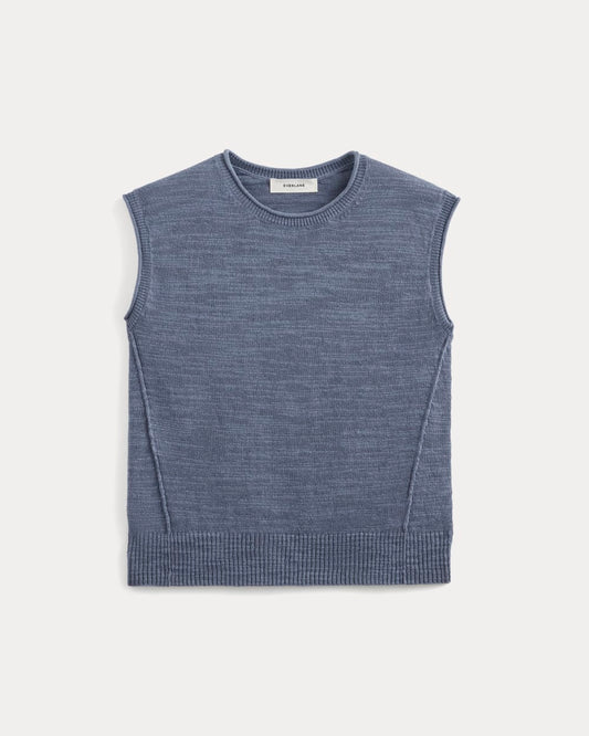 The Muscle Sweater in Cotton Linen | Indigo