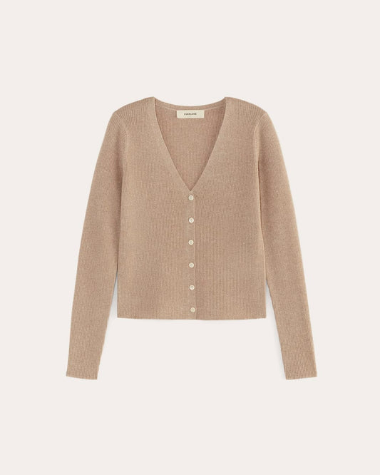 The Cardigan in Lurex Merino | Gold