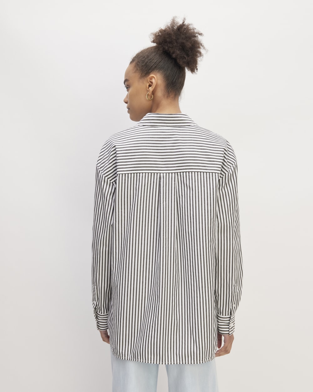 The Supima® Cotton Boyfriend Shirt | Optic White / Black