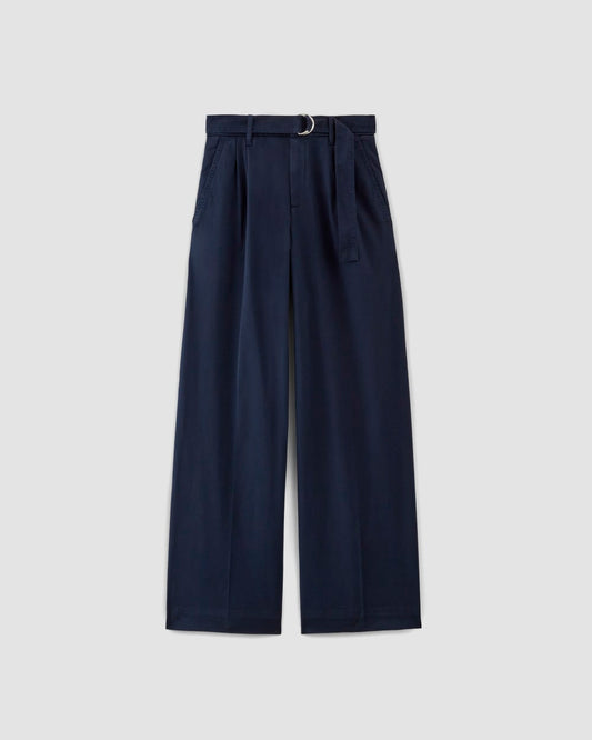 The Pleated Wide-Leg Chino | Navy