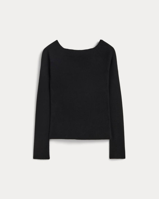 The Knit Boatneck Top | Black