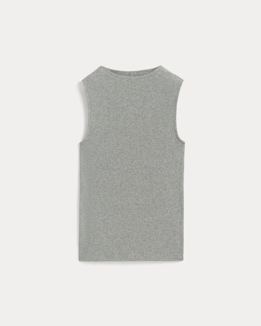 The Luxe Rib Funnel-Neck Tank | Heathered Grey