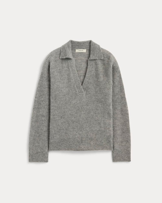 The Oversized Polo in Alpaca | Heather Stone Grey