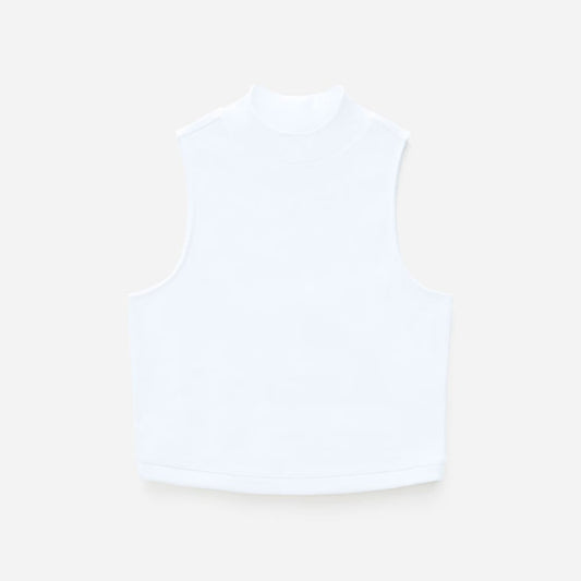 The Ribbed Mockneck Tank | White