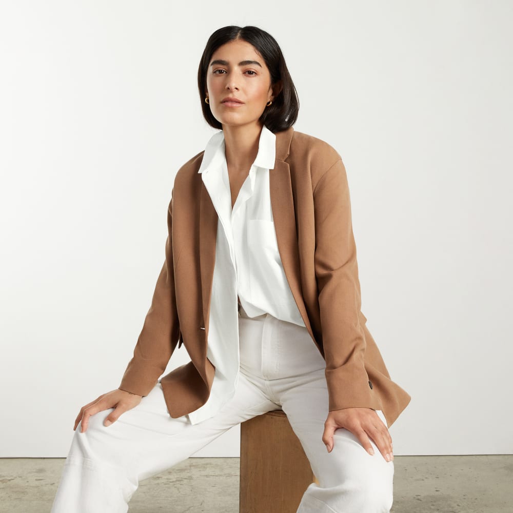 The Oversized Silky Cotton Shirt | White