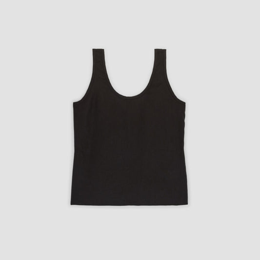 The Scoop Tank in Linen | Black