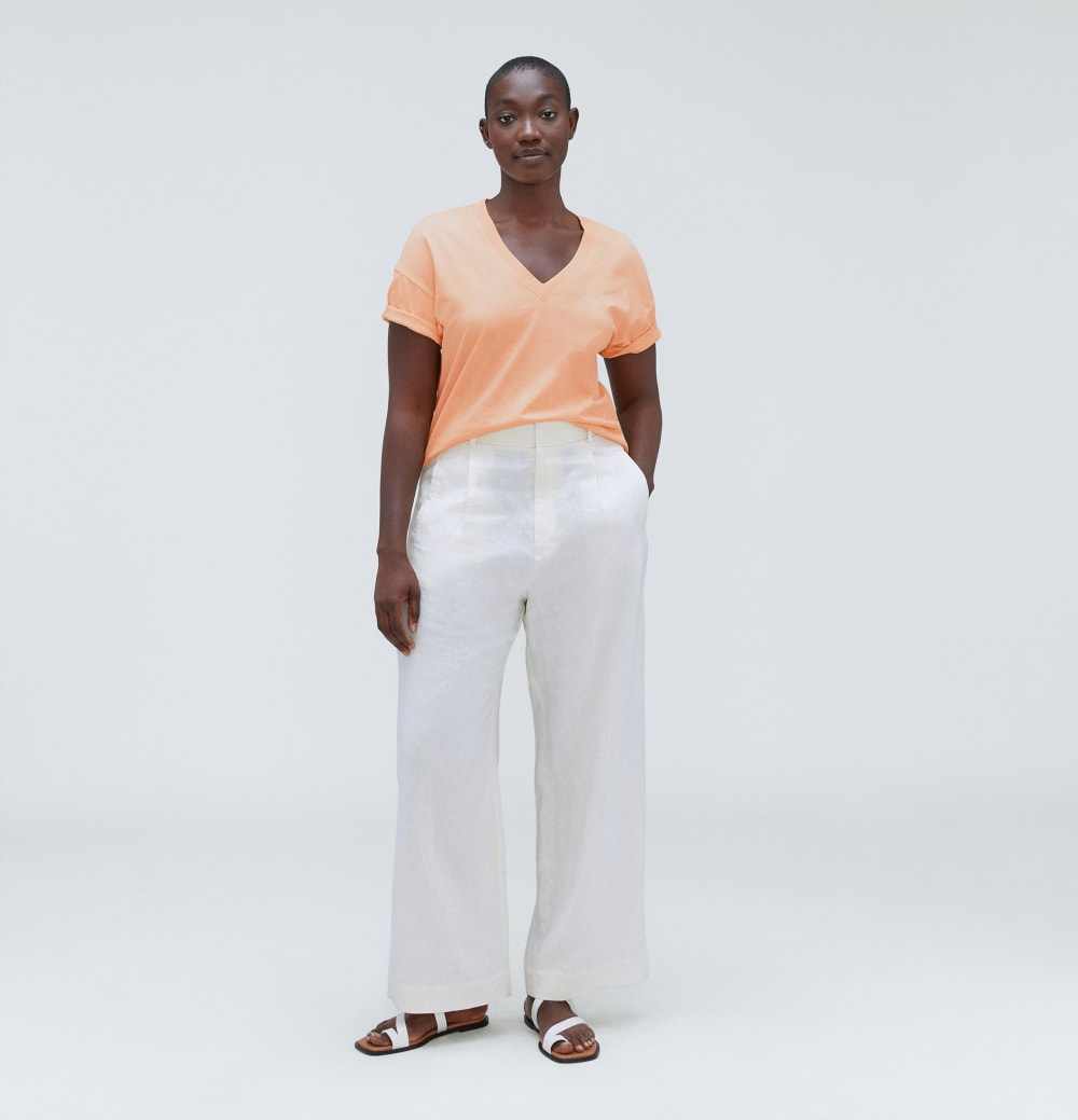 The Organic Cotton Slouchy V-Neck | Apricot