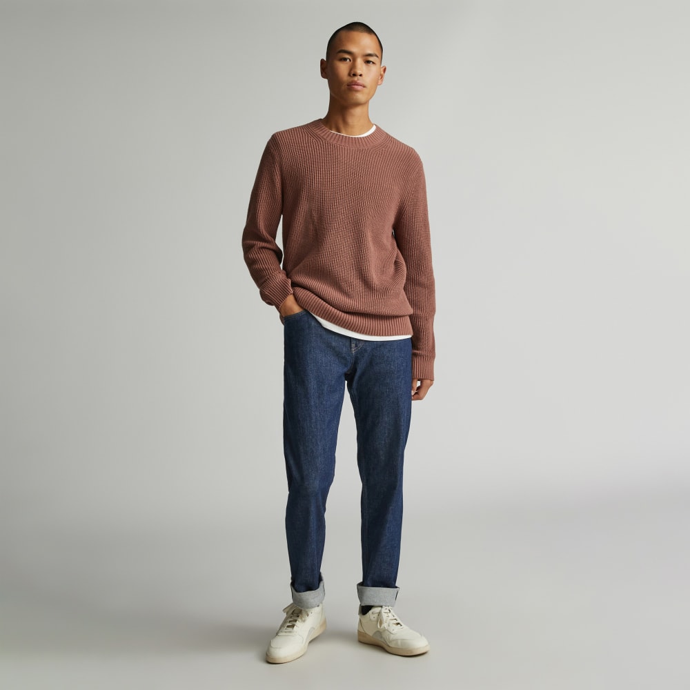 The No-Sweat Ribbed Crew | Carob Brown