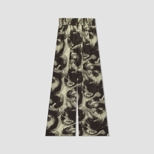 The Satin Pull-On Pant | Pale Yellow / Black