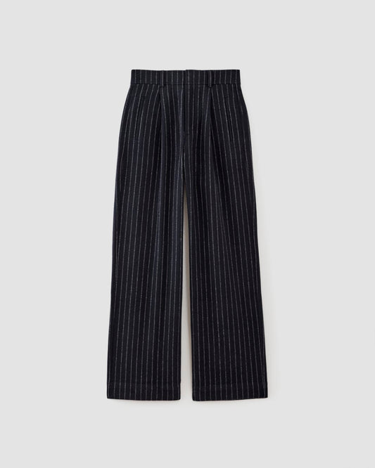 The ReWool® Way-High Drape Pant | Navy / Bone