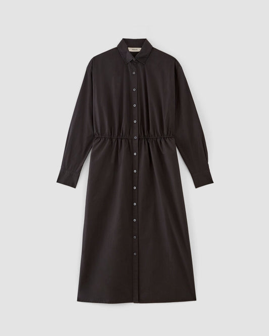The Supima® Cotton Midi Shirt Dress | Black