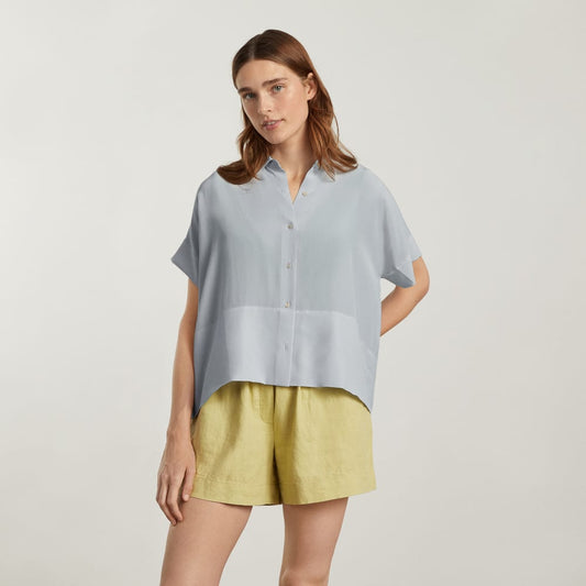 The Boxy Shirt in Washable Silk | Sky