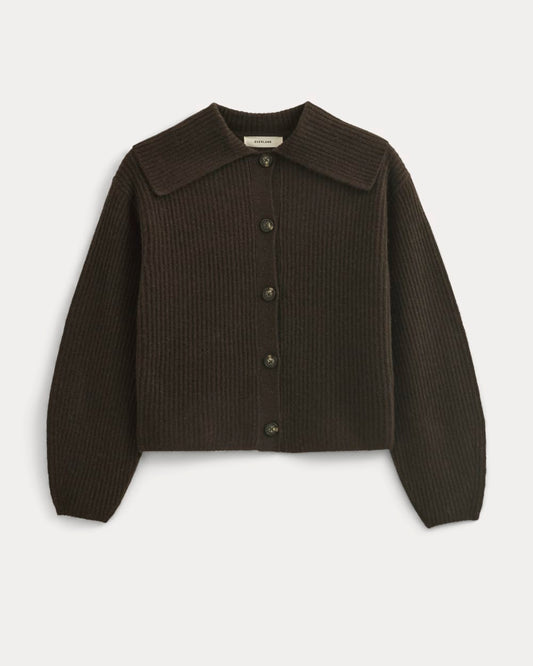 Fisherman Cardigan in Wool Cashmere | Americano Brown