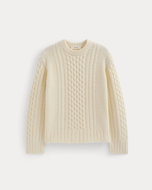 Cable Sweater in Luxe Merino | Bone