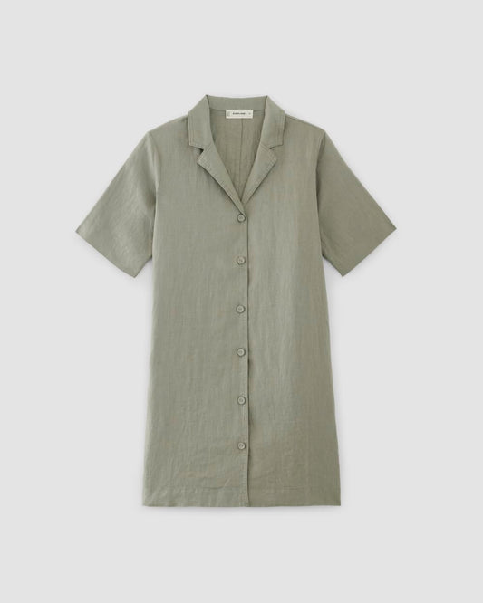 The Shirtdress in Linen | Sage Green