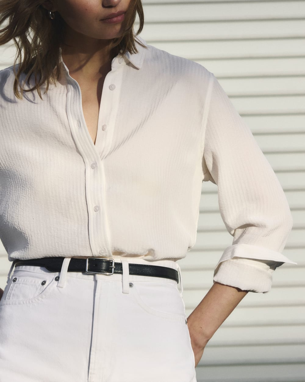 The City Stripe Relaxed Shirt | Bone