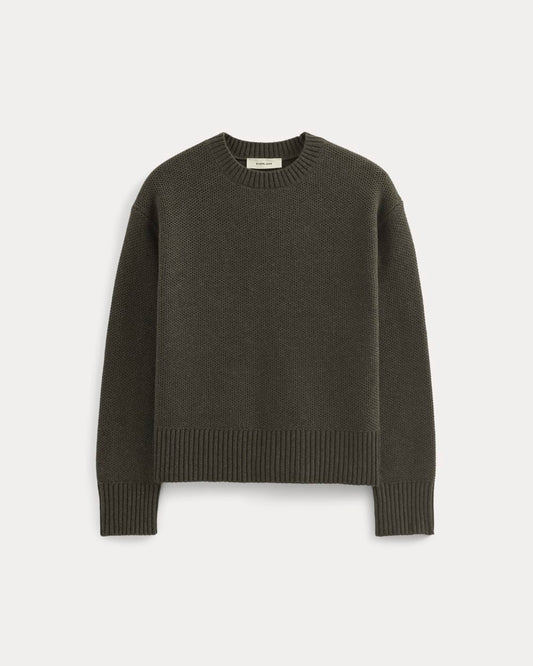The Cotton Honeycomb Square Crew | Heathered Soot