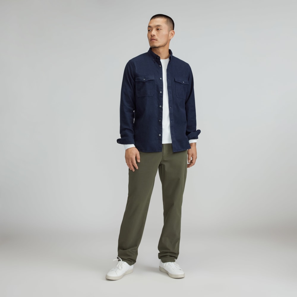 The Brushed Flannel Shirt | Heather Navy