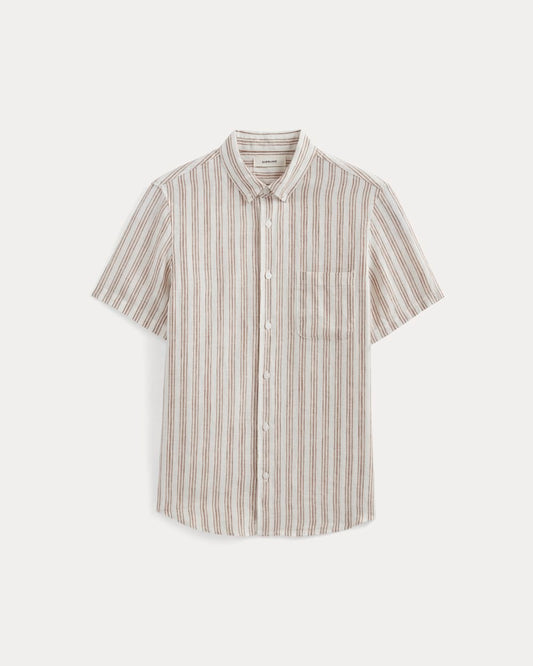 The Classic Short-Sleeve Shirt in Linen | Bone / Toasted Coconut
