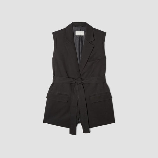 The Sleeveless Blazer in Buttersmooth | Black