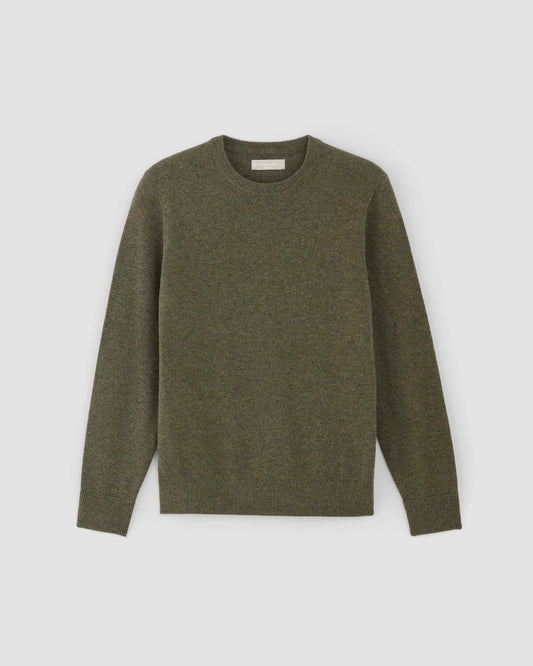 The Grade-A Cashmere Crew | Heathered Army Green