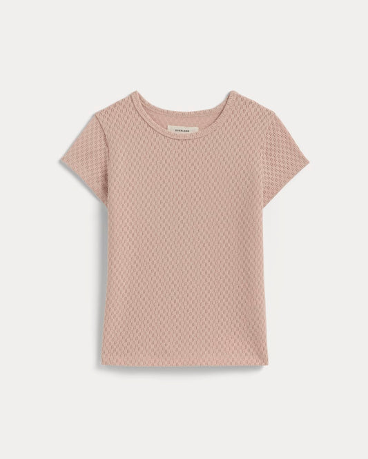 The Pointelle Short-Sleeve Tee | Rose Smoke