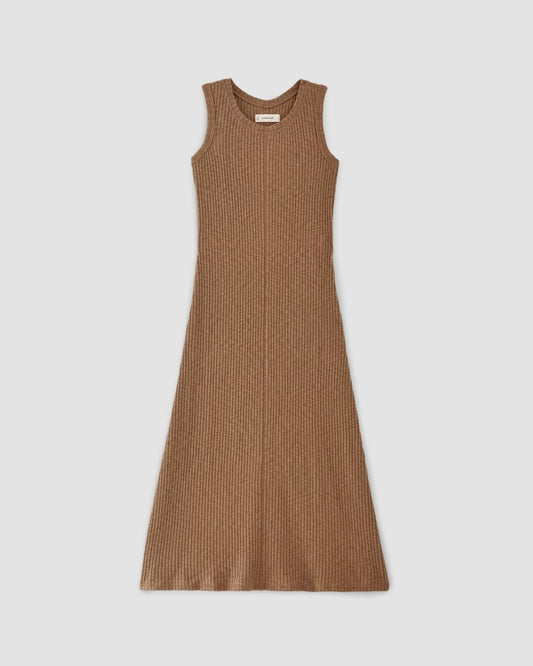 The Rib-Knit A-Line Tank Dress | Carob Brown