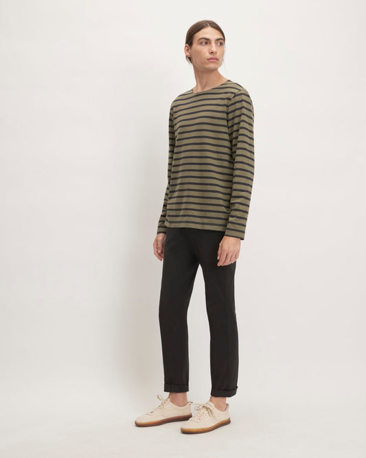 The Premium-Weight Long-Sleeve Mariner Tee | Kalamata / Black